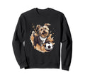 Yorkshire Terrier Dog Playing Sweatshirt - Novelty Apparel for Adults - T-Shirt, Sweatshirt, Hoodie