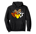 Softball Soccer Basketball Heart Hoodie - Custom Art Print for Adults - T-Shirt, Sweatshirt, Hoodie