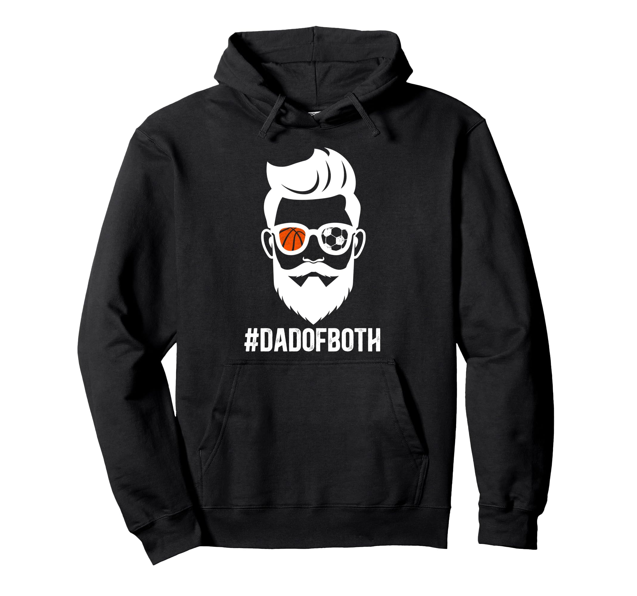 Dad Both Soccer Basketball Dad Ballers Hoodie - Novelty Apparel for Adults - T-Shirt, Sweatshirt, Hoodie