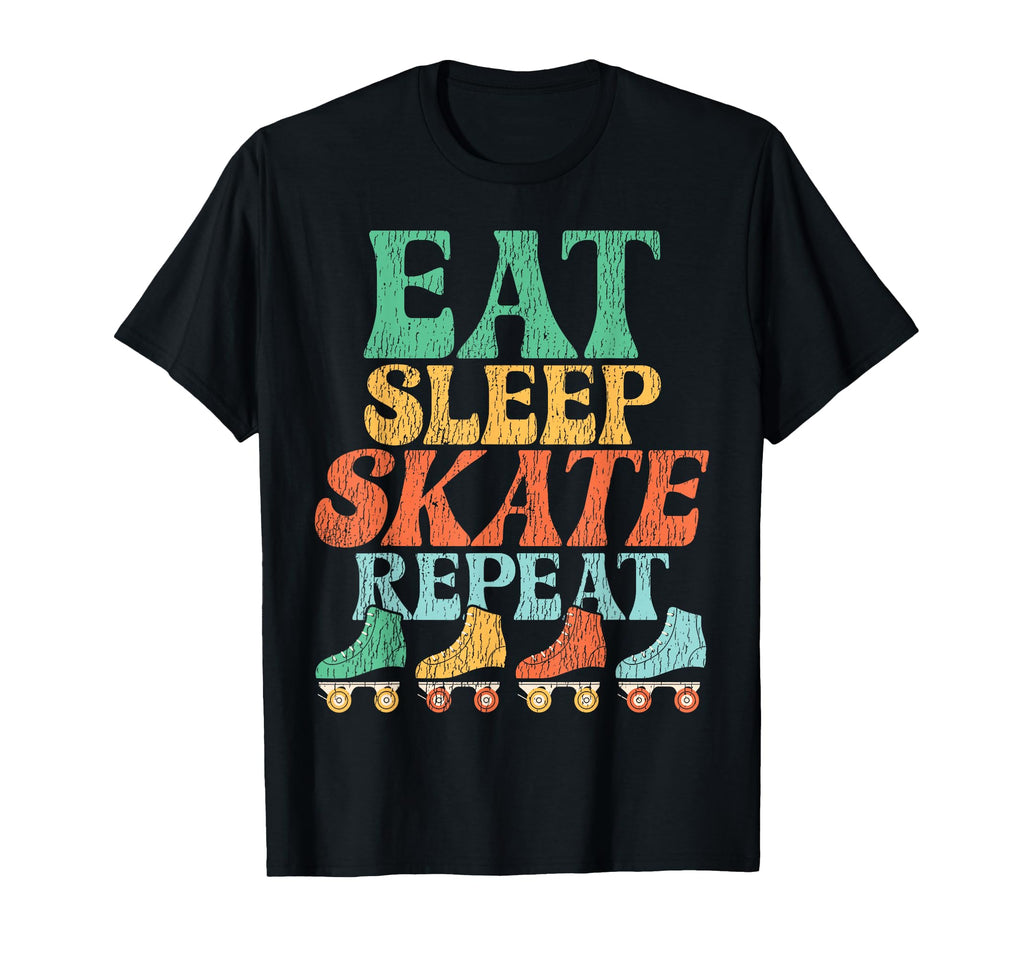 Roller Skating Skate 1970S Eat Sleep T-Shirt - Minimalist Print for Adults - T-Shirt, Sweatshirt, Hoodie