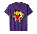 Dabbing Soccer Ecuador Jersey Floral T-Shirt - Graphic Print Men Women - T-Shirt, Sweatshirt, Hoodie