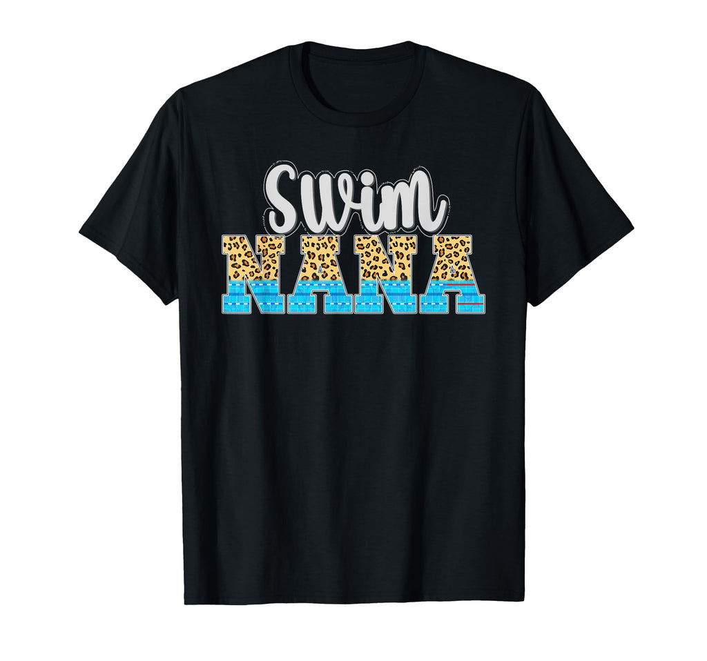Swim Nana Grandma Leopard Nana T-Shirt - Minimalist Print Men Women - T-Shirt, Sweatshirt, Hoodie
