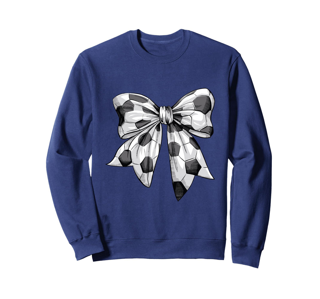 Coquette Bow Soccer Ball Mom Life Game Sweatshirt - Unique Graphic Unisex - T-Shirt, Sweatshirt, Hoodie