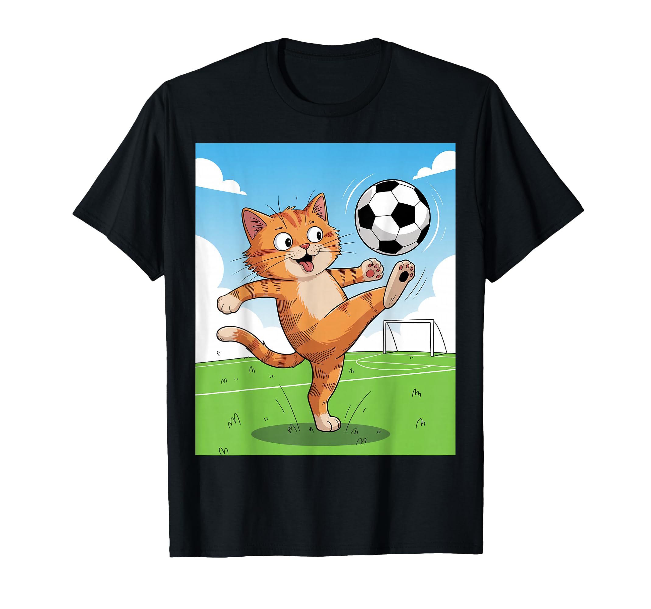 Cat Funny Cat Gang Cat Playing Soccer T-Shirt - Unique Graphic for Adults - T-Shirt, Sweatshirt, Hoodie