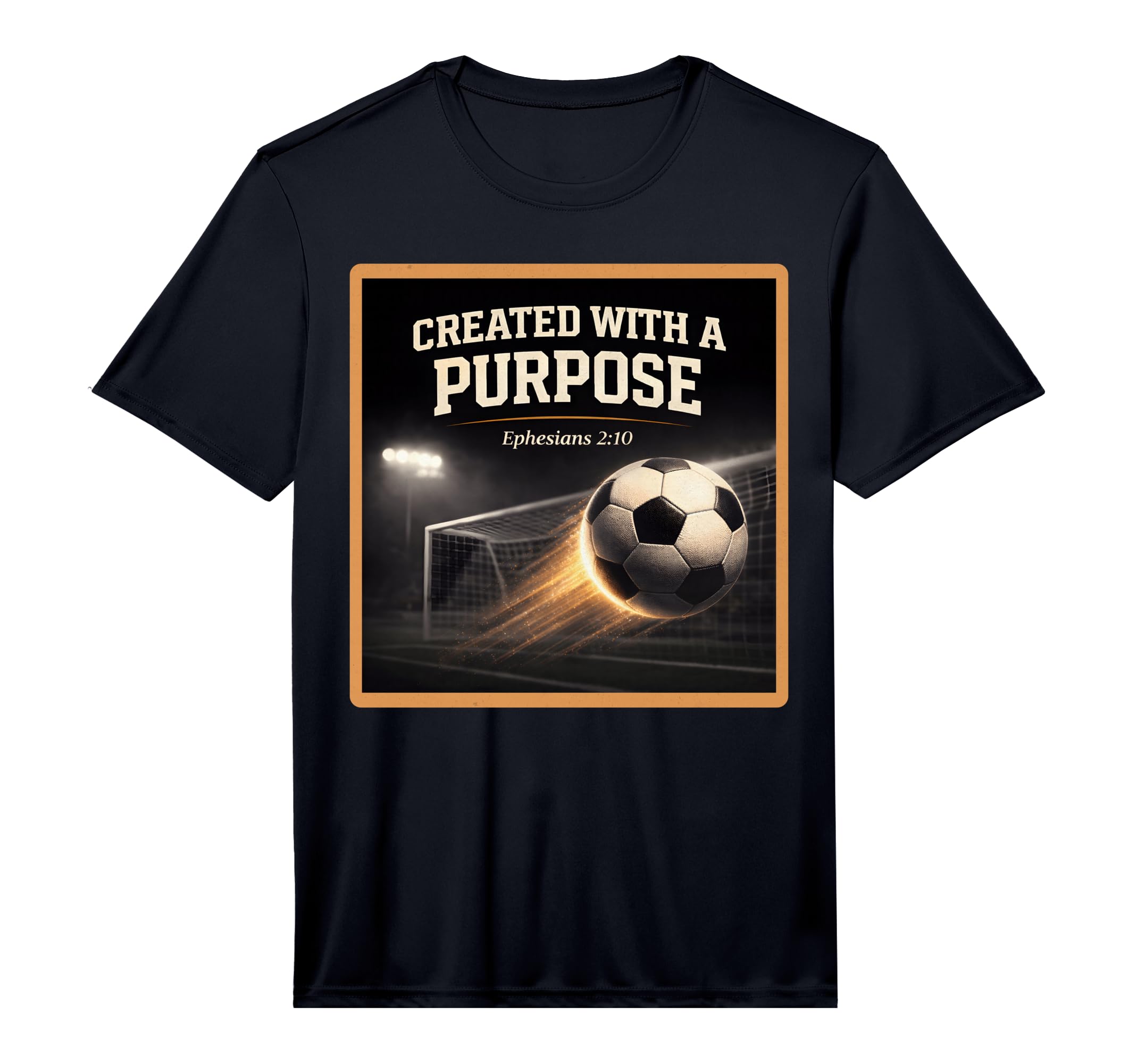 Christian Soccer Created Purpose T-Shirt - Graphic Print for Adults - T-Shirt, Sweatshirt, Hoodie