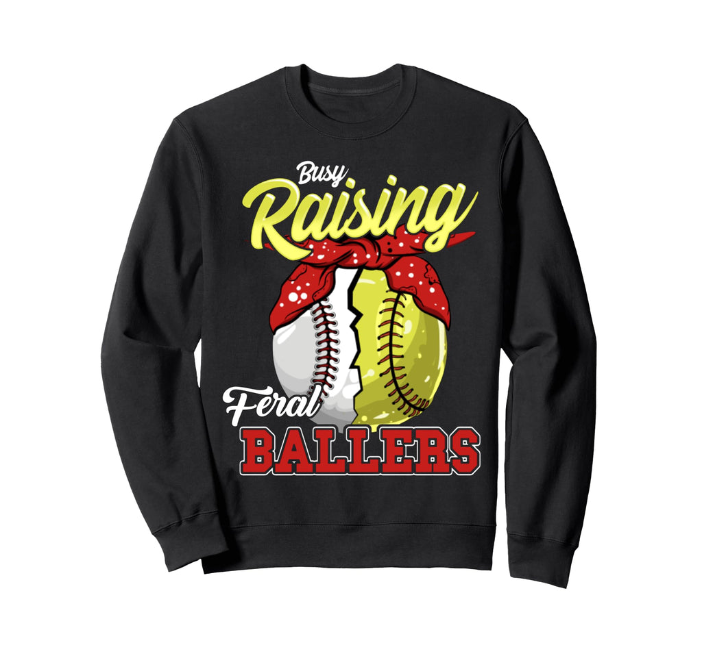Busy Raising Feral Ballers Baseball Sweatshirt - Minimalist Print Unisex - T-Shirt, Sweatshirt, Hoodie