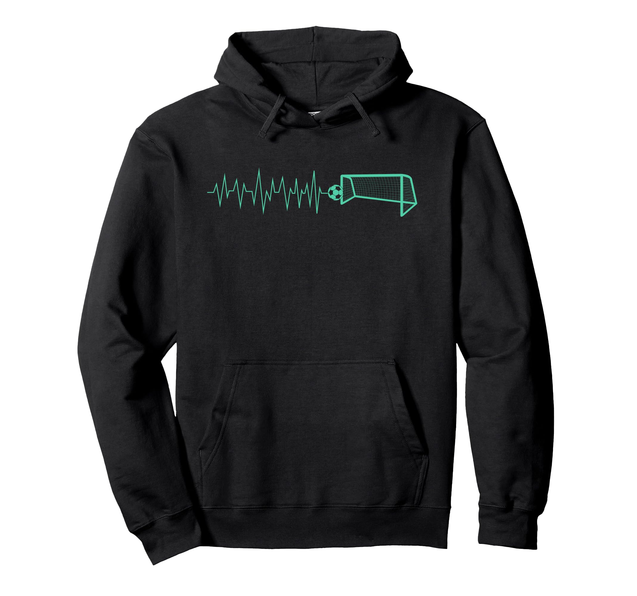 Funny Soccer Heartbeat Ecg Football Hoodie - Minimalist Print for Adults - T-Shirt, Sweatshirt, Hoodie