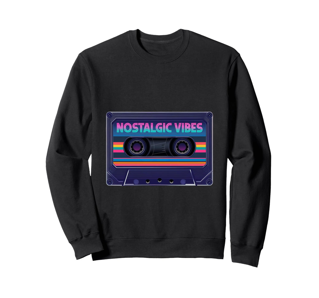 Cassette Tape Nostalgic Vibes Sweatshirt - Unique Graphic for Adults - T-Shirt, Sweatshirt, Hoodie