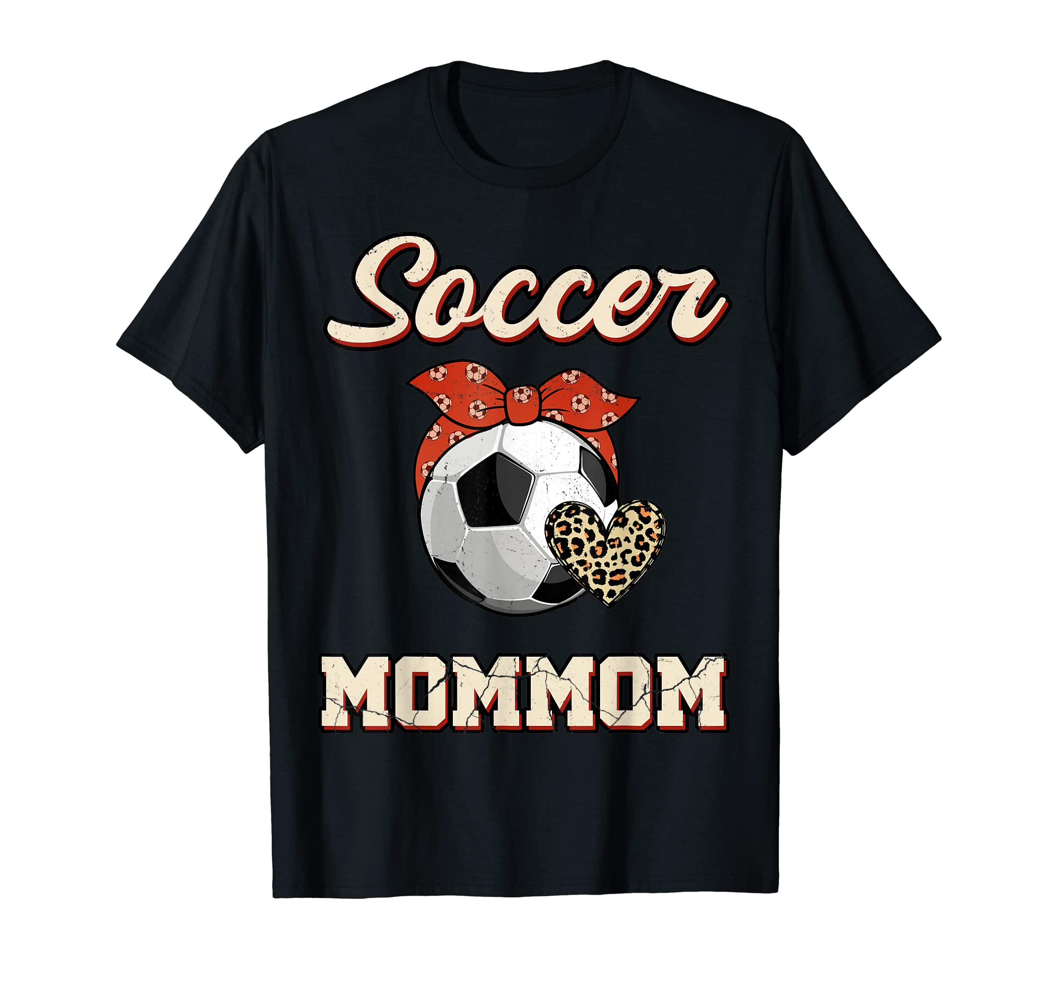 Soccer Mommom Bandana Leopard Heart T-Shirt - Unique Graphic Men Women - T-Shirt, Sweatshirt, Hoodie