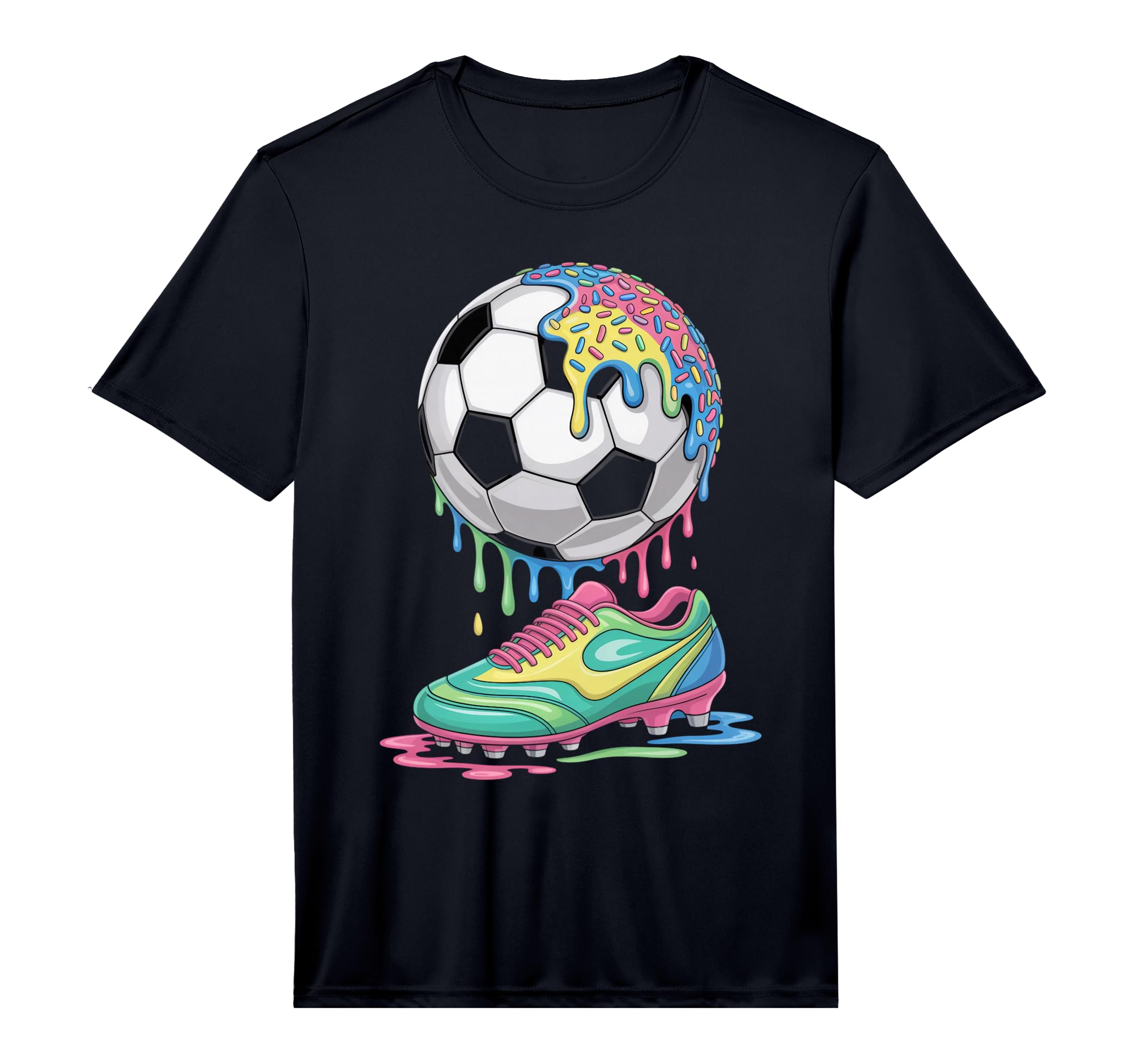 Soccer Ball Drip Ice Cream Drip Game Soccer T-Shirt - Graphic Print Unisex - T-Shirt, Sweatshirt, Hoodie