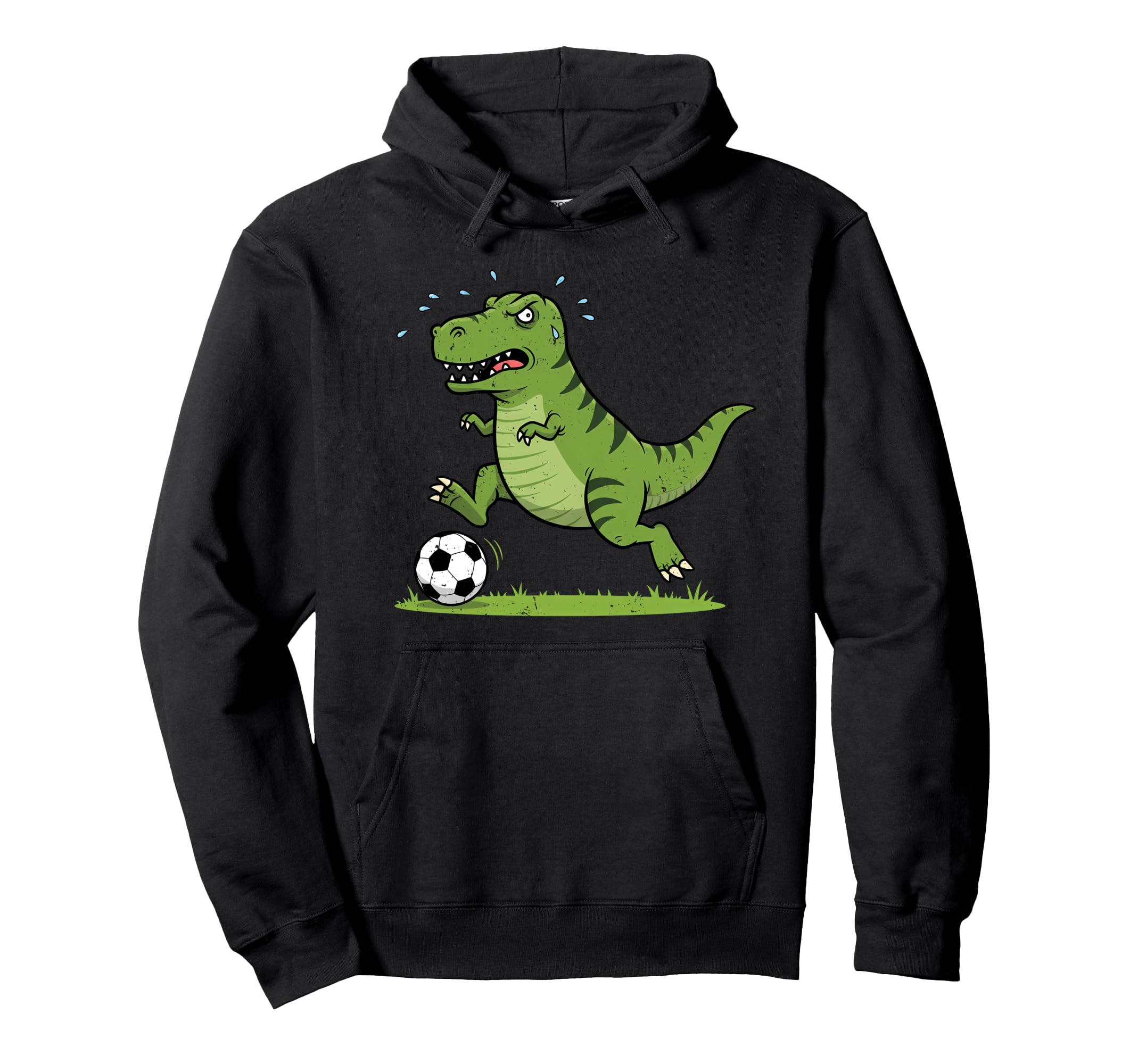 T Rex Dinosaur Playing Soccer Dino Hoodie - Minimalist Print for Adults - T-Shirt, Sweatshirt, Hoodie