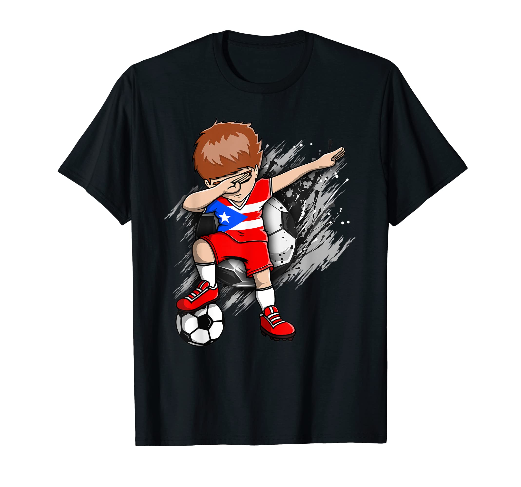 Dabbing Soccer Puerto Rico Fans Jersey T-Shirt - Unique Graphic Men Women - T-Shirt, Sweatshirt, Hoodie