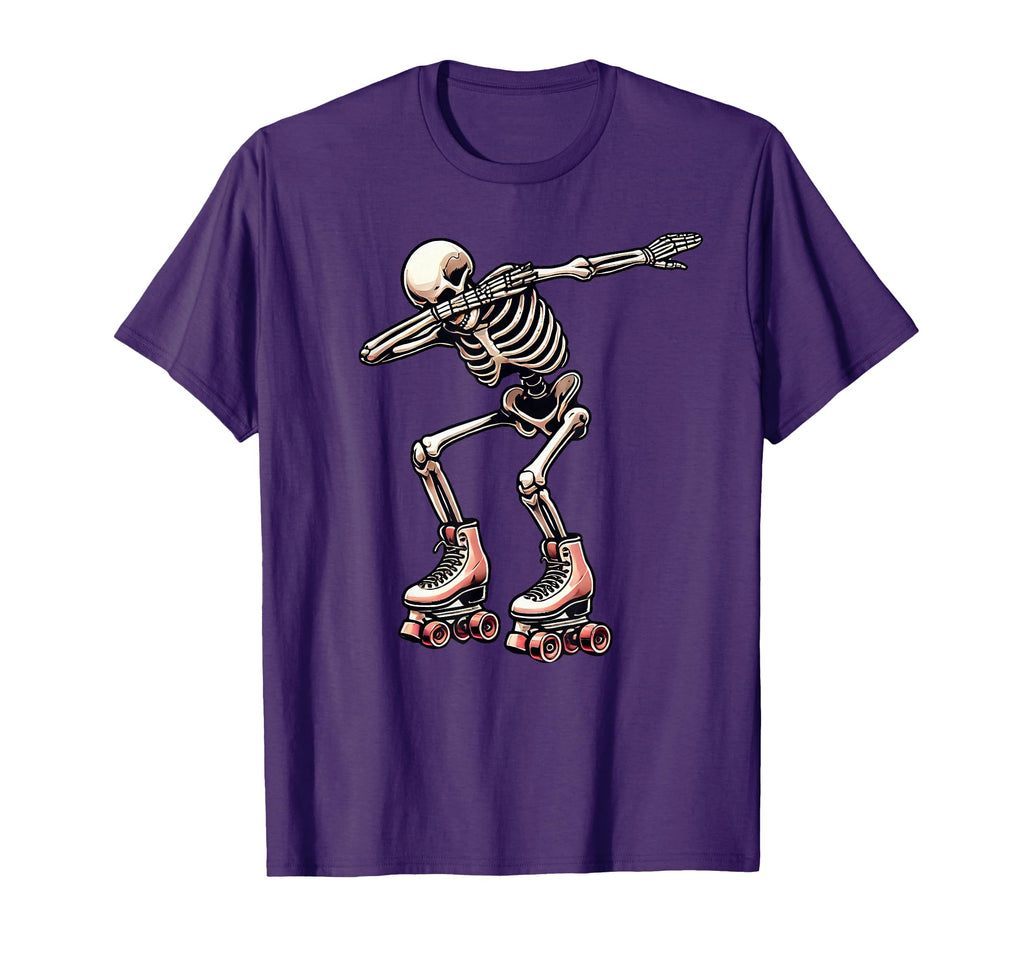 Halloween Skeleton Roller Skating T-Shirt - Streetwear Style for Adults - T-Shirt, Sweatshirt, Hoodie