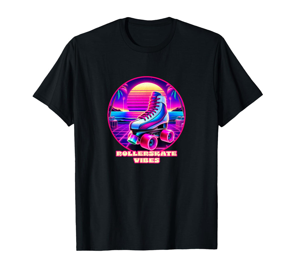 Rollerskate Vibes 1980S Synthwave Beach T-Shirt - Fun Novelty Design Unisex - T-Shirt, Sweatshirt, Hoodie