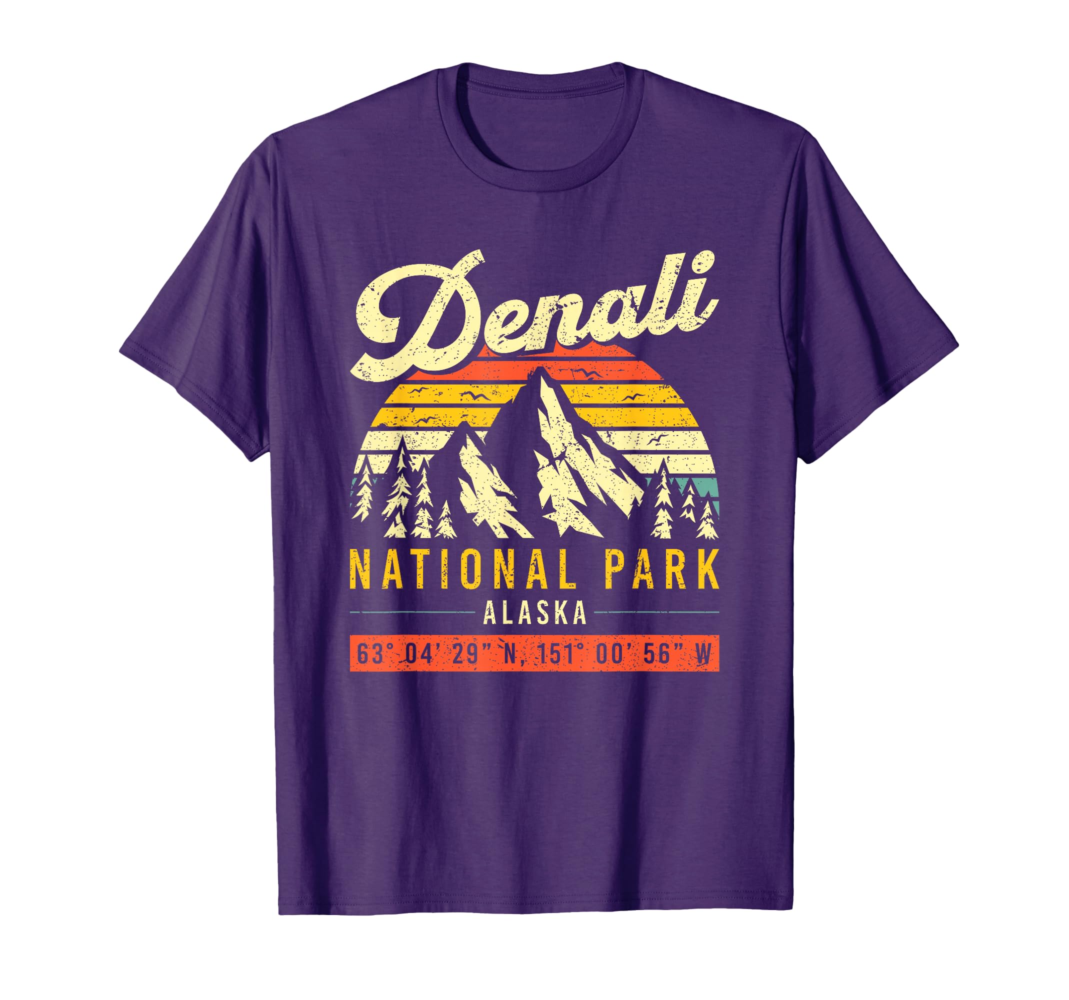 Denali Coordinate Alaska National Park T-Shirt - Novelty Apparel for Adults - T-Shirt, Sweatshirt, Hoodie
