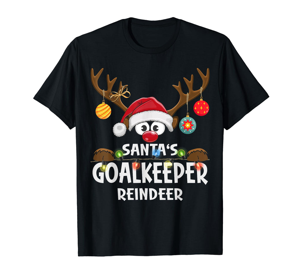 Family Santas Goalkeeper Reindeer Pajama T-Shirt - Novelty Apparel Unisex - T-Shirt, Sweatshirt, Hoodie