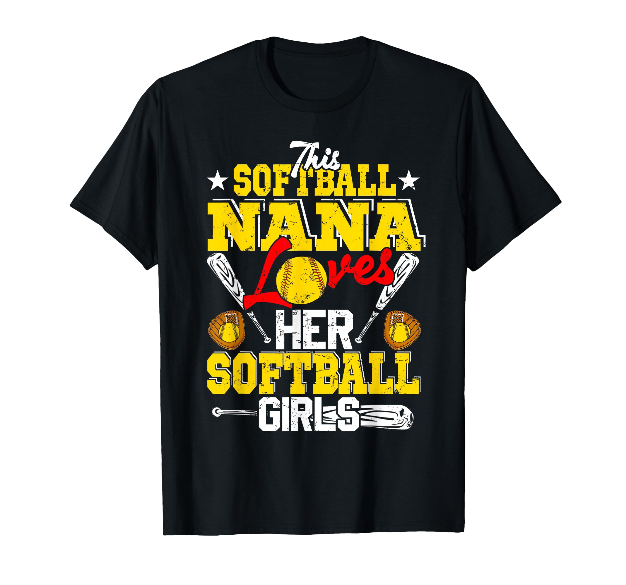 This Softball Nana Loves Her Softball T-Shirt - Unique Graphic for Adults - T-Shirt, Sweatshirt, Hoodie