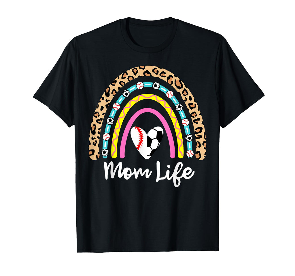 Soccer Baseball Mom Boho Rainbow Funny T-Shirt - Fun Novelty Design Unisex - T-Shirt, Sweatshirt, Hoodie