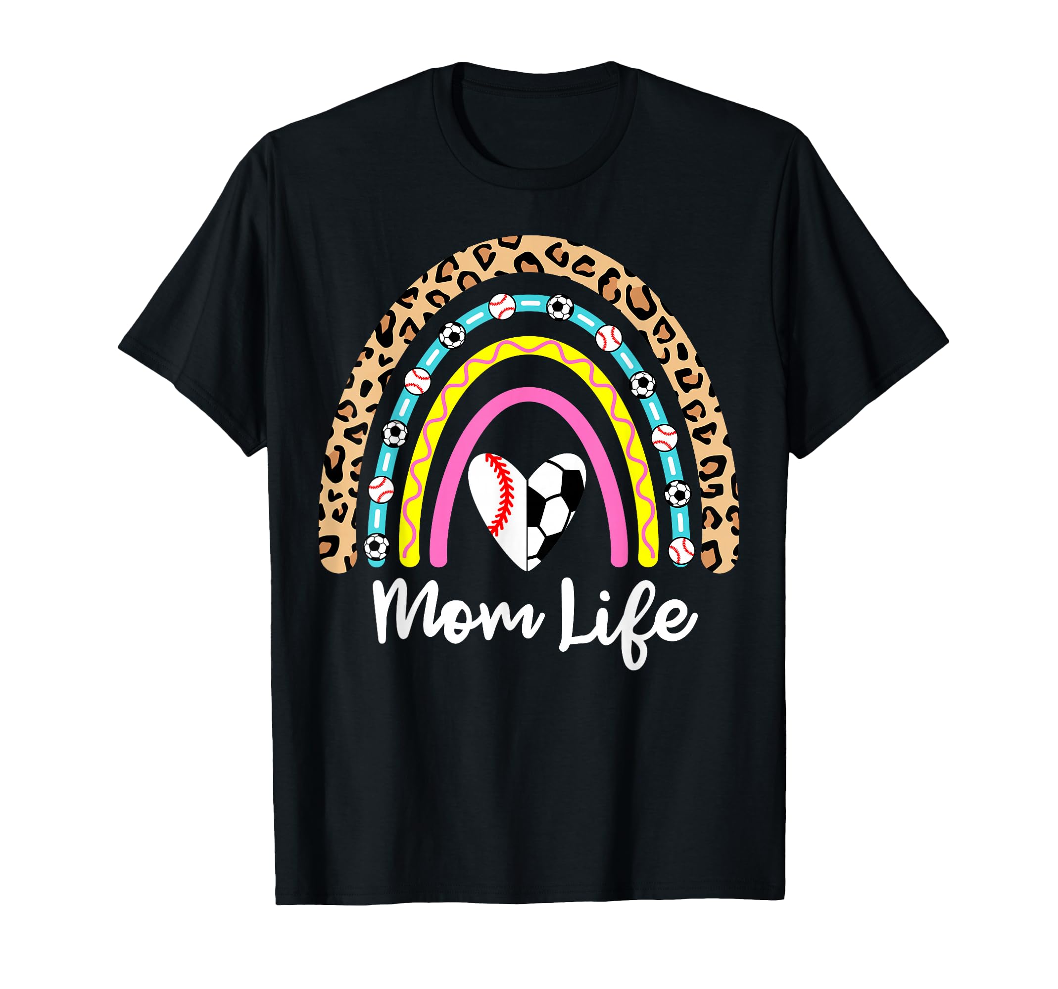 Soccer Baseball Mom Boho Rainbow Funny T-Shirt - Fun Novelty Design Unisex - T-Shirt, Sweatshirt, Hoodie