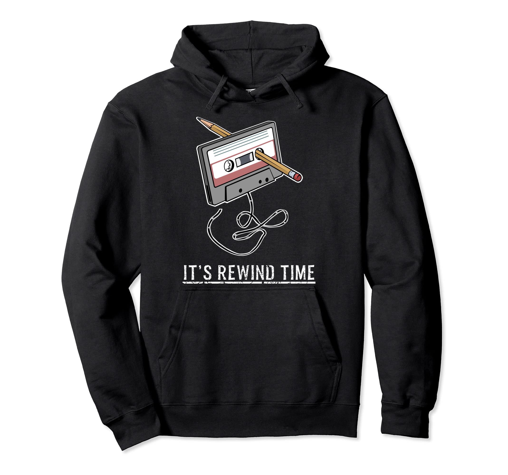 Cassette Tape Rewind Time Music Hoodie - Graphic Print Unisex - T-Shirt, Sweatshirt, Hoodie