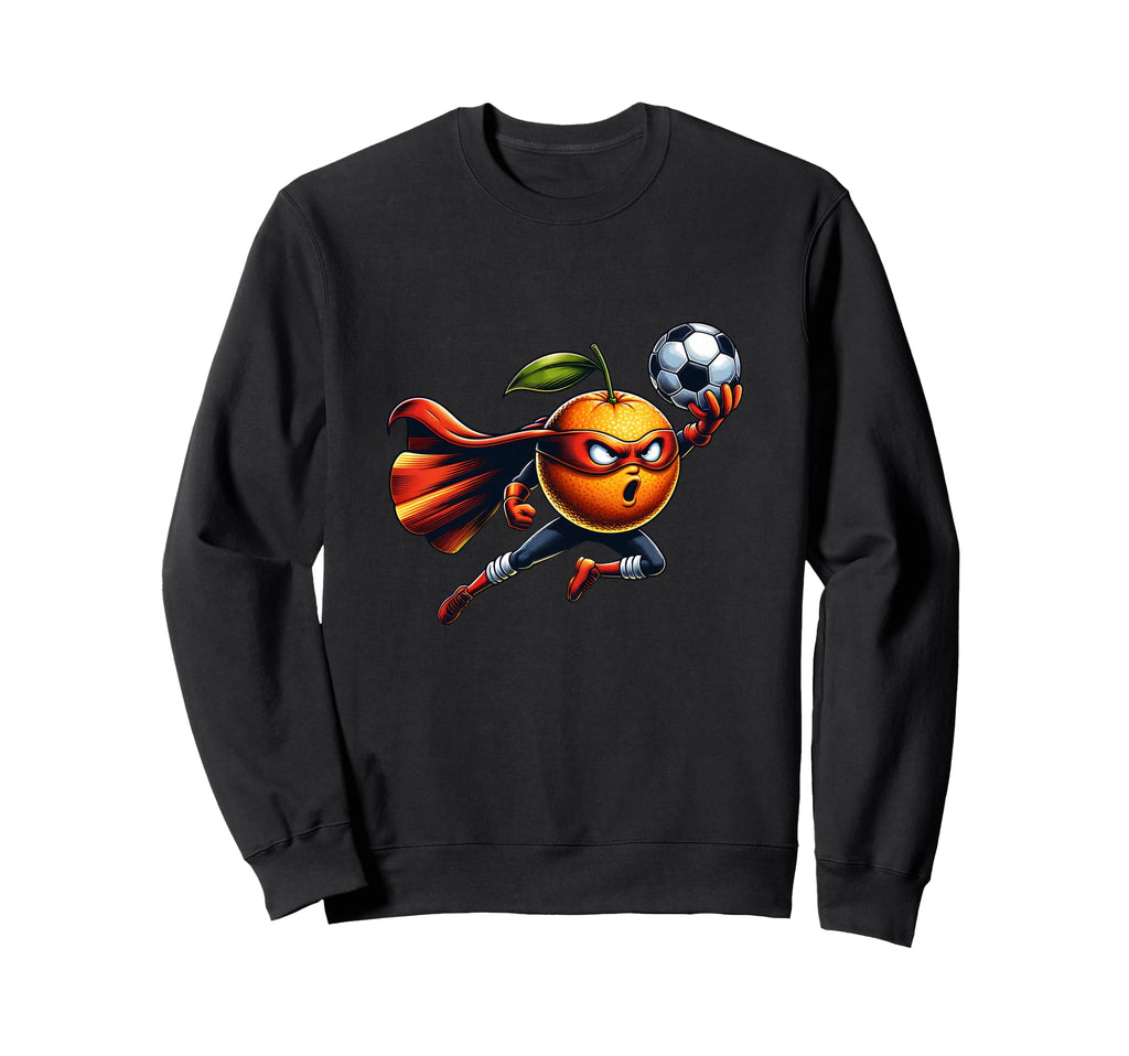 Superhero Orange Football Cartoon Sweatshirt - Trendy Graphic Men Women - T-Shirt, Sweatshirt, Hoodie