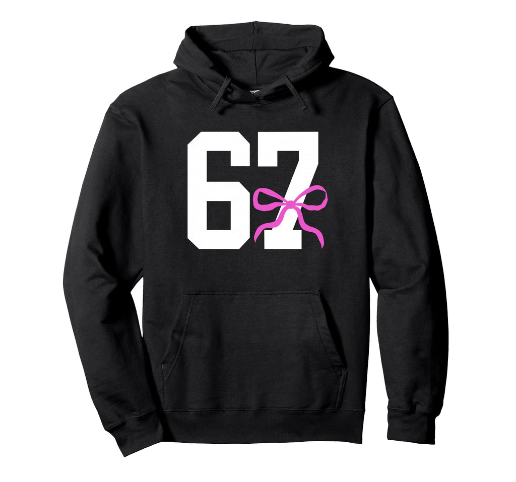 Six Seven 67 Meme Number 67 Coquette Bow Hoodie - Trendy Graphic for Adults - T-Shirt, Sweatshirt, Hoodie