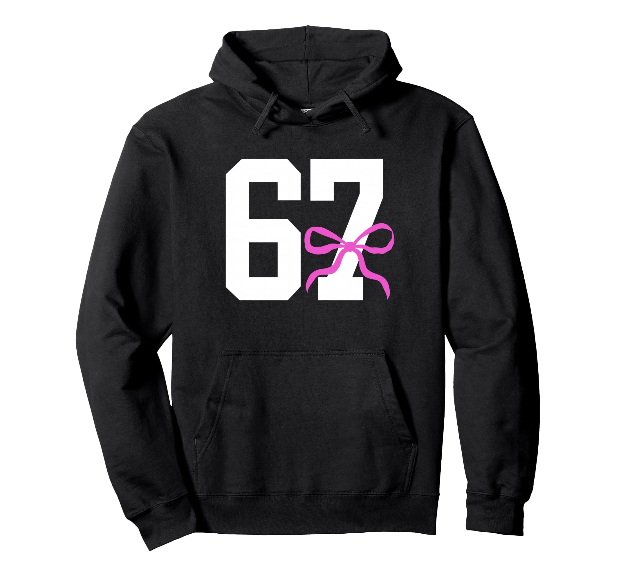 Six Seven 67 Meme Number 67 Coquette Bow Hoodie - Trendy Graphic for Adults - T-Shirt, Sweatshirt, Hoodie