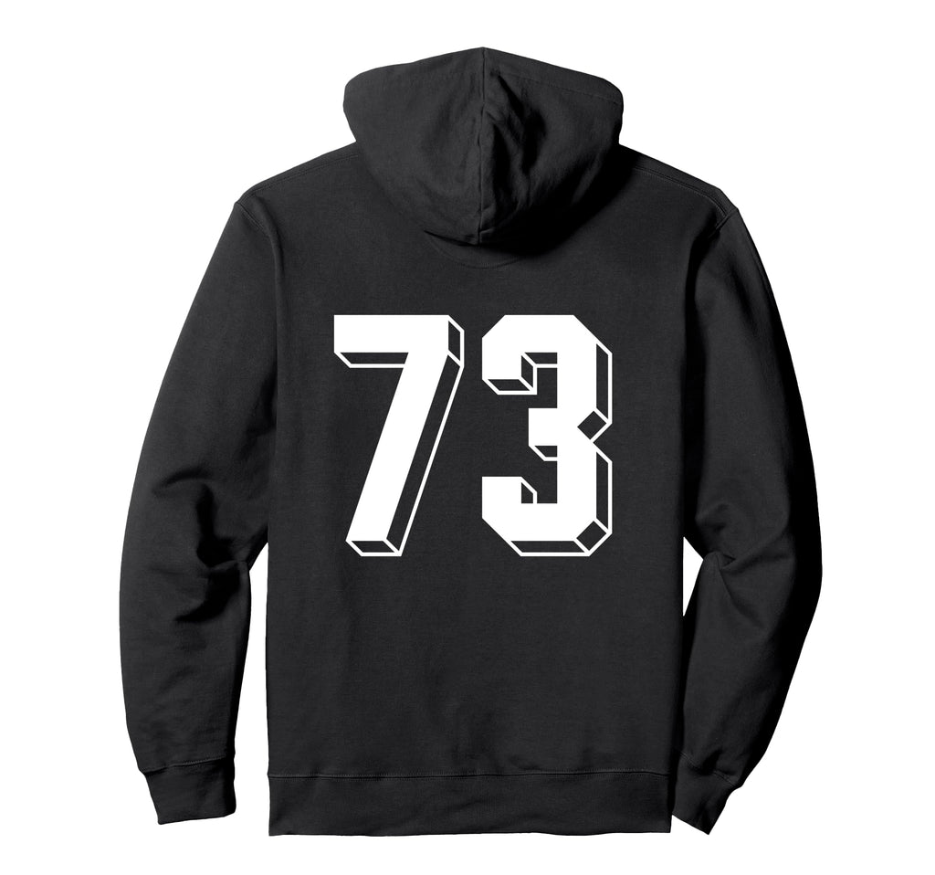 Number 73 Backside 80S 90S Team Jersey Hoodie - Trendy Graphic Unisex - T-Shirt, Sweatshirt, Hoodie