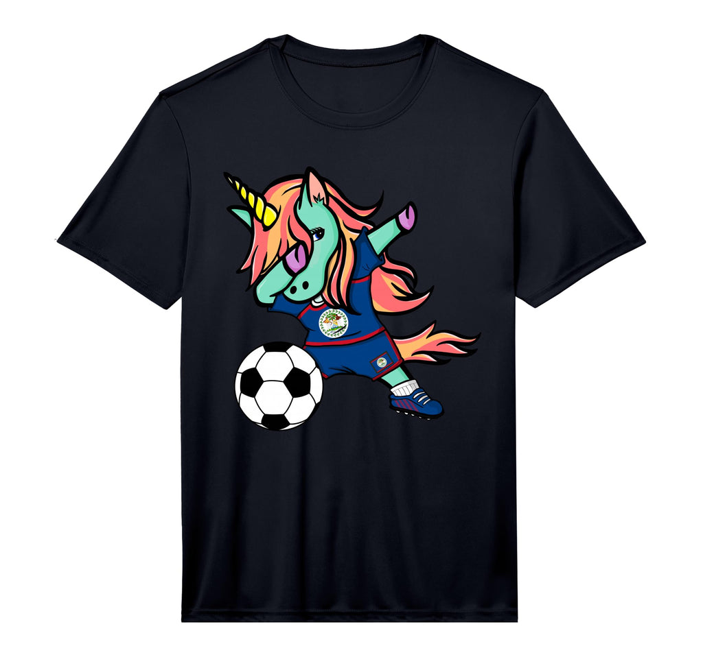Unicorn Dabbing Belize Soccer Jersey T-Shirt - Custom Art Print for Adults - T-Shirt, Sweatshirt, Hoodie