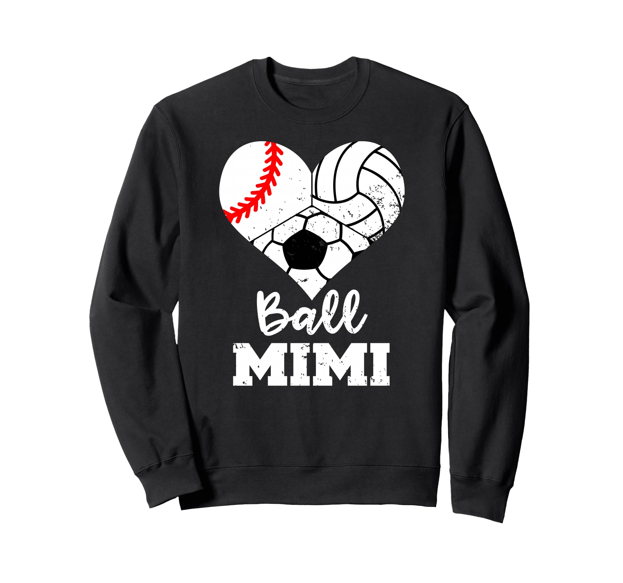 Ball Mimi Heart Funny Baseball Sweatshirt - Casual Everyday Wear Unisex - T-Shirt, Sweatshirt, Hoodie