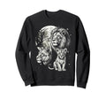 Lion 90S Aesthetic Y2K Lion Sweatshirt - Aesthetic Graphic for Adults - T-Shirt, Sweatshirt, Hoodie