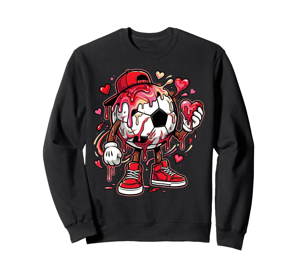 Soccer Football Drip Heart Icecream Sweatshirt - Trendy Graphic for Adults - T-Shirt, Sweatshirt, Hoodie