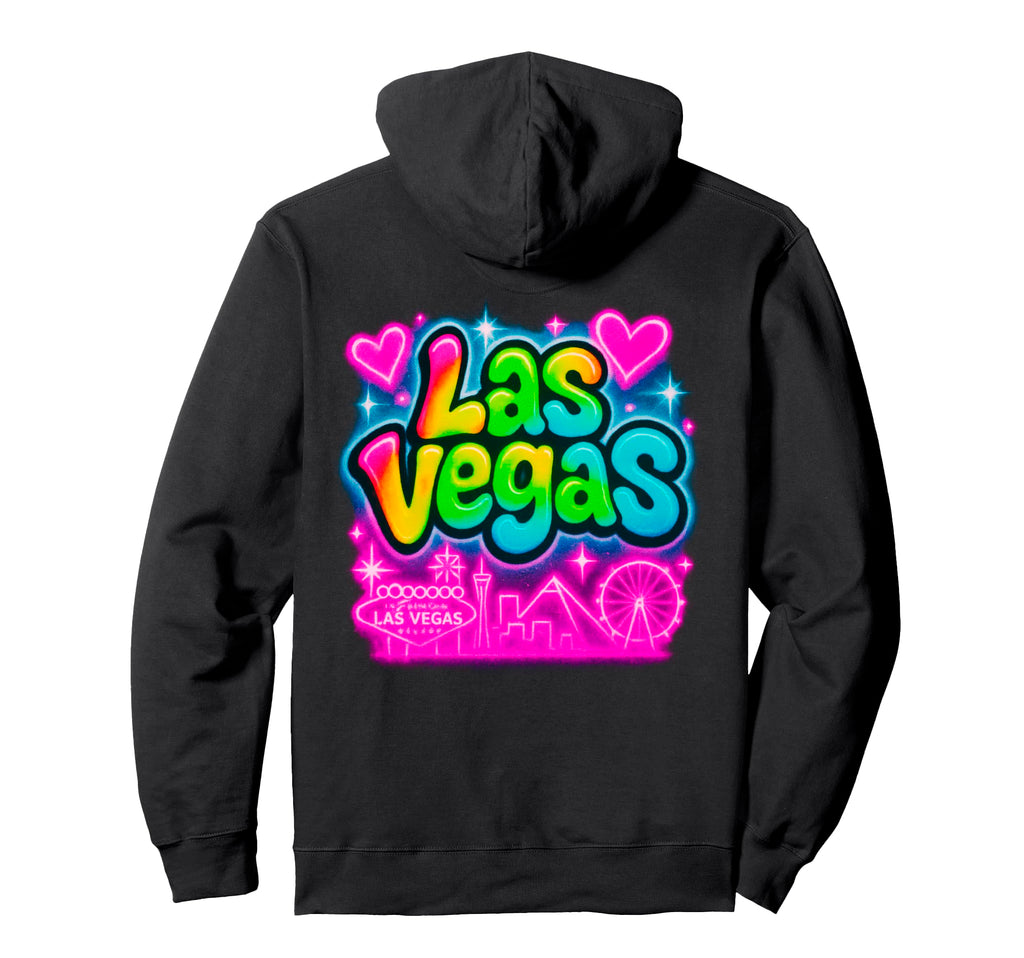 Las Vegas Vibrant Skyline Rainbow City Art Hoodie - Graphic Print Men Women - T-Shirt, Sweatshirt, Hoodie