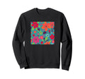 Colorful Floral Pattern Flowers Sweatshirt - Aesthetic Graphic for Adults - T-Shirt, Sweatshirt, Hoodie