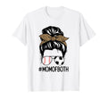 Soccer Baseball Mom Both Messy Bun T-Shirt - Custom Art Print Men Women - T-Shirt, Sweatshirt, Hoodie