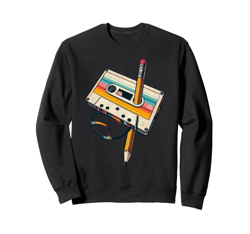 Pencil Rewind Cassette Tape Nostalgia Sweatshirt - Graphic Print Men Women - T-Shirt, Sweatshirt, Hoodie
