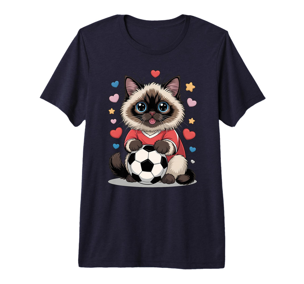 Kawaii Soccer Cat Just Who Loves T-Shirt - Trendy Graphic for Adults - T-Shirt, Sweatshirt, Hoodie