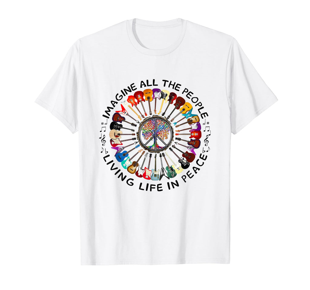 Imagine Hippie People Living Life T-Shirt - Custom Art Print for Adults - T-Shirt, Sweatshirt, Hoodie