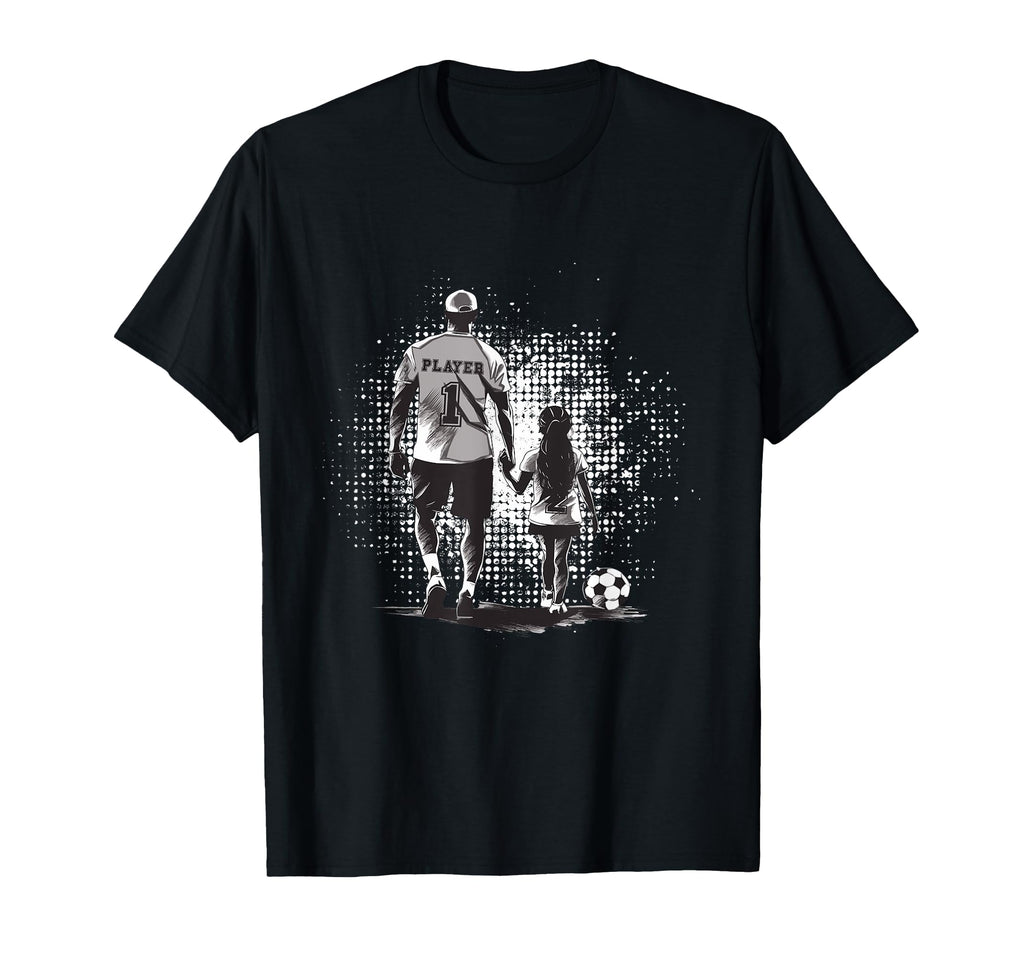 Soccer Dad Father And Daughter Fathers T-Shirt - Aesthetic Graphic Unisex - T-Shirt, Sweatshirt, Hoodie