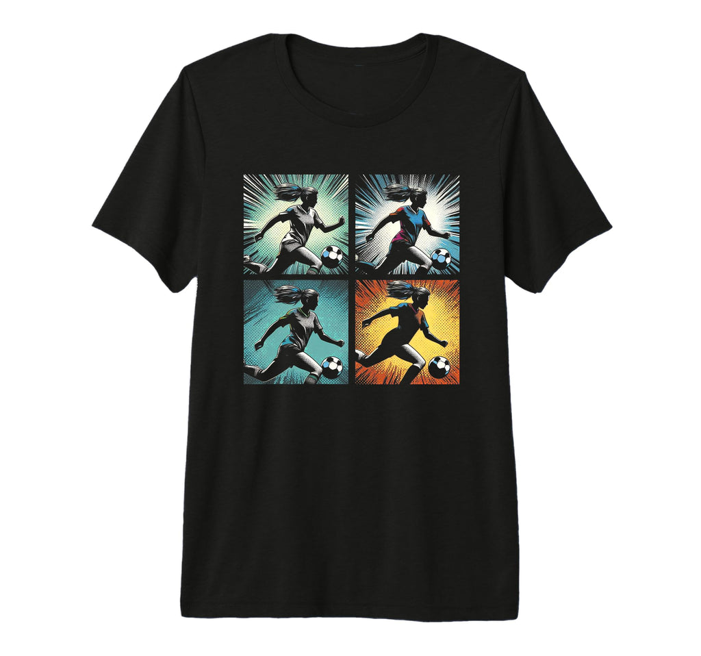 Soccer Pop Art Female Soccer T-Shirt - Casual Everyday Wear for Adults - T-Shirt, Sweatshirt, Hoodie