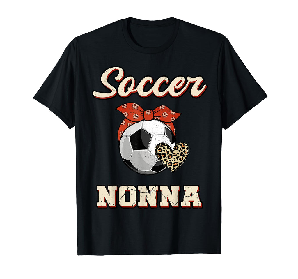 Soccer Nonna Bandana Leopard Heart T-Shirt - Streetwear Style for Adults - T-Shirt, Sweatshirt, Hoodie