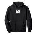 Number 58 80S 90S Soccer Team Jersey Hoodie - Streetwear Style Men Women - T-Shirt, Sweatshirt, Hoodie