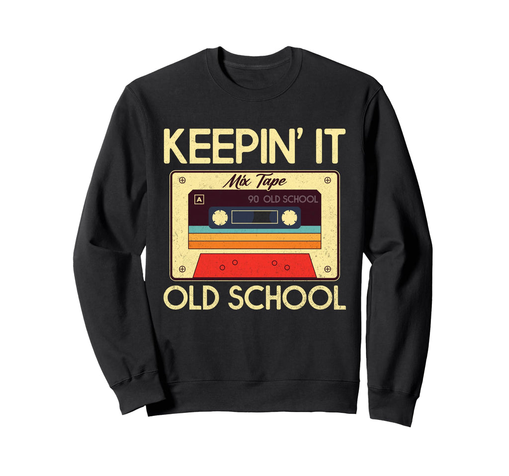 Old School Hip Hop Cassette Music 70S Sweatshirt - Minimalist Print Unisex - T-Shirt, Sweatshirt, Hoodie