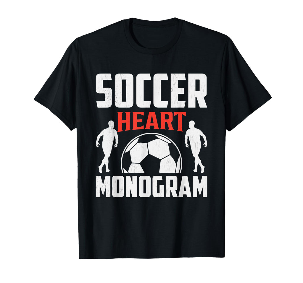 Football Jersey Soccer Heart Monogram T-Shirt - Aesthetic Graphic Men Women - T-Shirt, Sweatshirt, Hoodie
