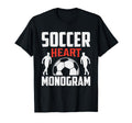 Football Jersey Soccer Heart Monogram T-Shirt - Aesthetic Graphic Men Women - T-Shirt, Sweatshirt, Hoodie