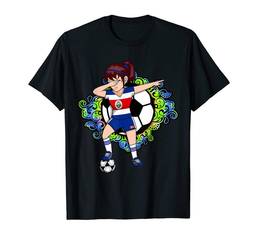 Dabbing Soccer Costa Rica Jersey Floral T-Shirt - Aesthetic Graphic Unisex - T-Shirt, Sweatshirt, Hoodie