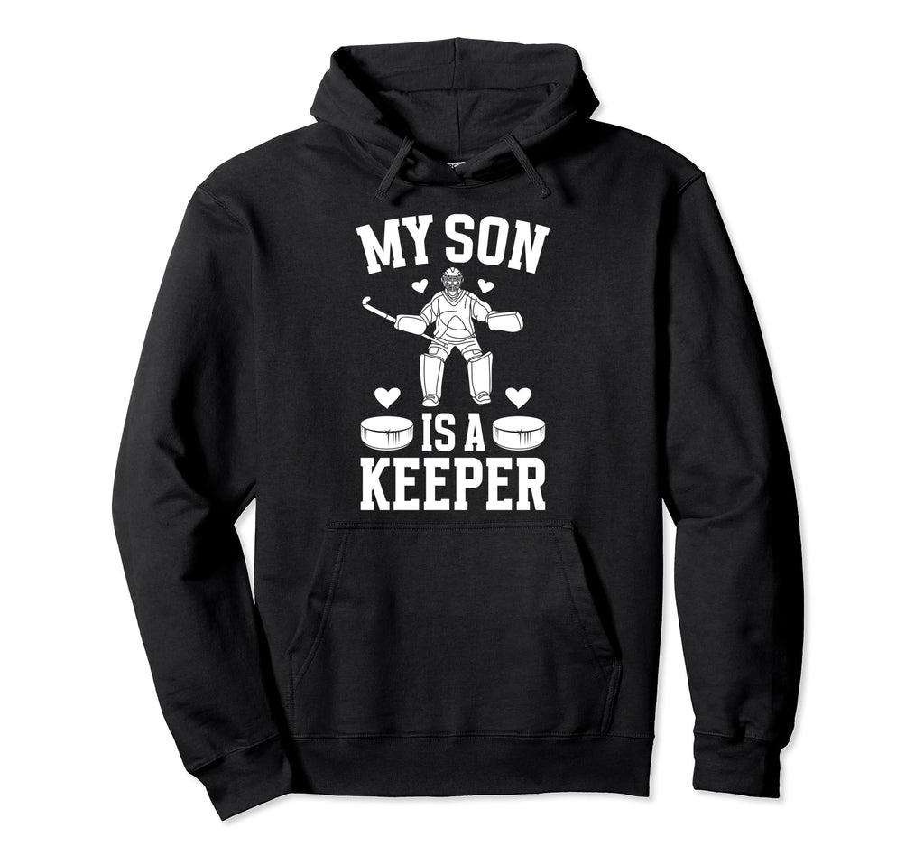 My Son Is Hockey Keeper Mom Hockey Hoodie - Trendy Graphic for Adults - T-Shirt, Sweatshirt, Hoodie
