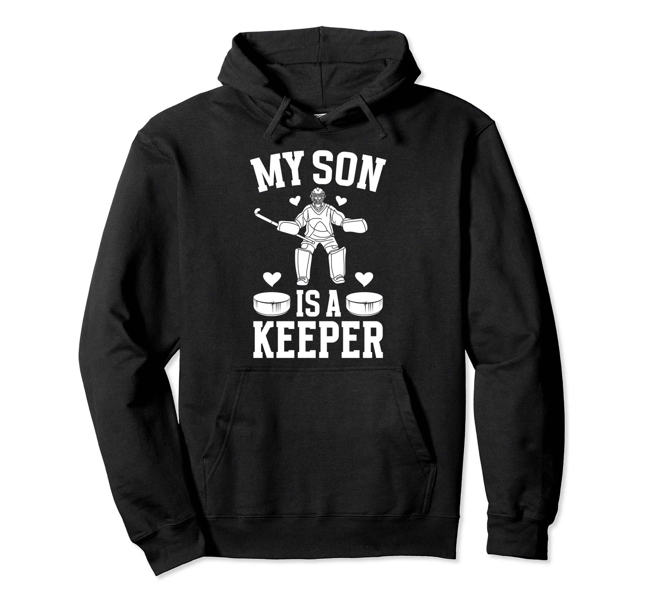 My Son Is Hockey Keeper Mom Hockey Hoodie - Trendy Graphic for Adults - T-Shirt, Sweatshirt, Hoodie