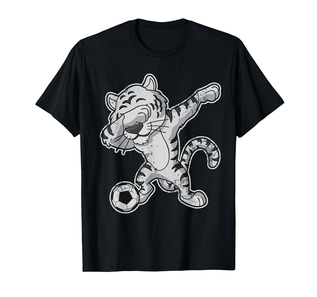Dabbing White Tiger Soccer Team Player T-Shirt - Graphic Print Unisex - T-Shirt, Sweatshirt, Hoodie