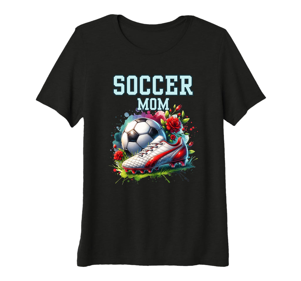 Womens Soccer Mom Floral Soccer Ball T-Shirt - Trendy Graphic Unisex - T-Shirt, Sweatshirt, Hoodie